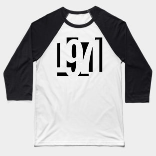 1971 Funky Overlapping Reverse Numbers for Light Backgrounds Baseball T-Shirt